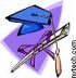 clipart - Graduation cap and degree scroll