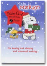 Snoopy Merry Christmas Stickers Card Courtesy Hallmark Cards