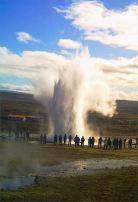 Strokkur geyser at Geysir  Hot Springs Geothermal Area in Iceland