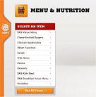 Burger King menu, nutrition  information