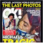 OK Magazine cover depicting Michael Jackson near death