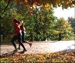 jogging in the park
