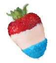 Red, white and blue strawberry