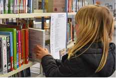 Young girl at the library
