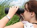 bird watching with binoculars