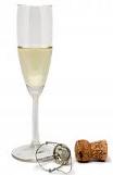 champagne glass with bottle cork