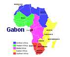 Africa map showing location of Gabon