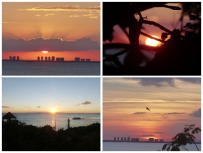 Sunset over Cancun from Garrafon Lookout Poibt Isla Mujeres