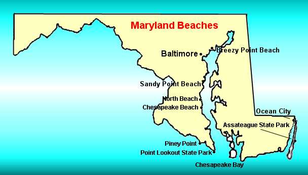 Maryland beaches map