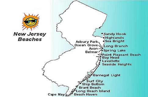 New Jersey beach map