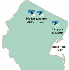 Northern NJ ski resorts map