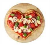 Valentine's Day heart shaped pizza