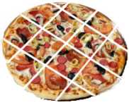 pizza cut into diamond shapes for appetizers
