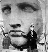 statue of liberty head is unpacked in 1885