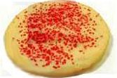 Christmas sugar cookie with red sprinkles