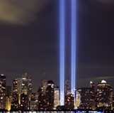 World Trade Center tribute in light