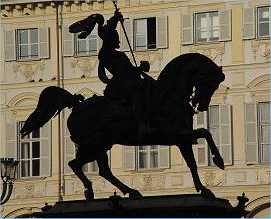 bronze horseman statue, Turin, Italy