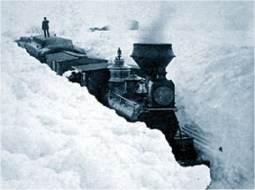 Snowbound locomotive