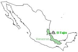 map showing location of El Tajin in Veracruz