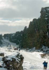 Walk along the edge of the North American continent in Thingviller National Park