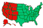Christmas Map Western USA