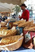 Baked goods at a Paris street market