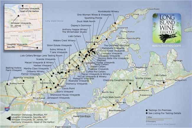 north fork long island wineries map