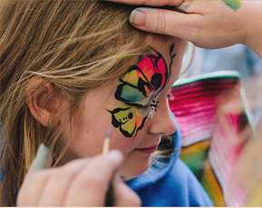 face painting at Bedford Fall Foliage Fest in Bedford