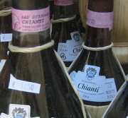 bottles of chianti wine