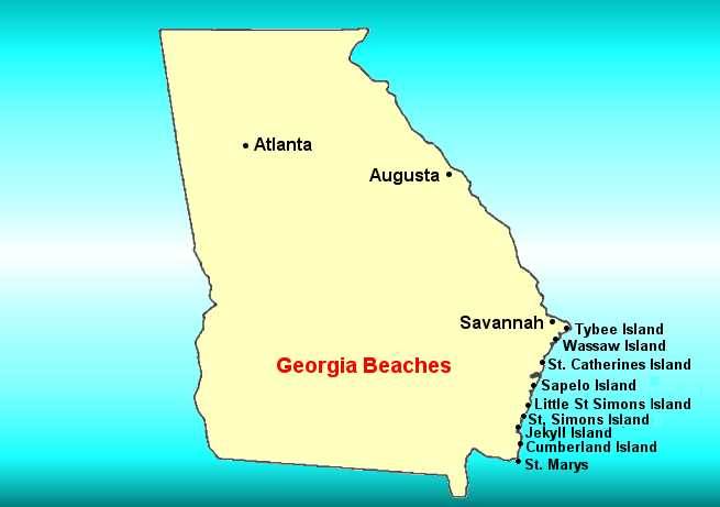 georgia coastal beaches map