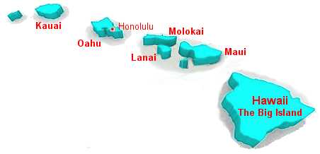map showing the hawaiian island chain