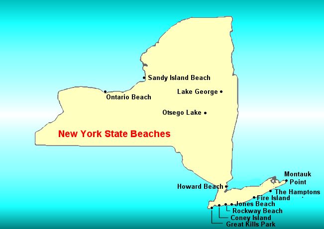 map of beaches in New York State
