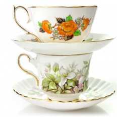 hand-painte porcelain china teacups