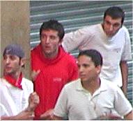 spectators get ready at the running of the bulls in pamplona