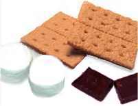 graham crackers, marshmallow, and chocolate