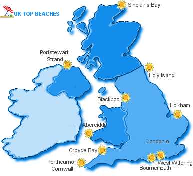 UK best beaches map