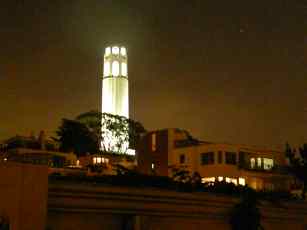 Coit Tower at night