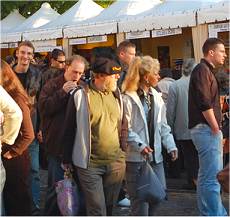 Parisians at the Montmartre wine festival